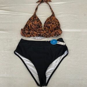 Cupshe Hi-Waisted Women’s Animal Print Bikini Hi Cut Bikini NWT NEW